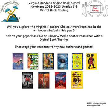 Preview of Virginia Readers' Choice Award 2022-2023 Nominees Grade 6-8 Digital Book Tasting
