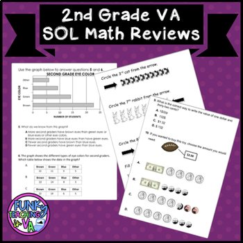 Preview of VA SOL 2nd Grade Math Reviews
