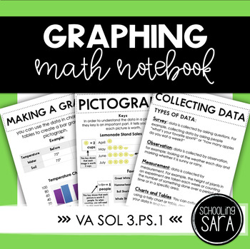 Preview of Graphing Math Interactive Notebook | Virginia SOL 3.15 | Digital & Print