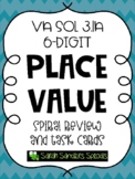 VA SOL 3.1a Place Value Spiral Review and Task Cards Six-Digit