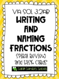 VA SOL 3.2ab Writing and Naming Fractions Review and Task Cards