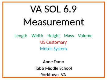 Preview of VA SOL 6.9 Measurement Proportions