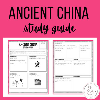 Preview of VA SOL Ancient China Study Guide for Grade 3