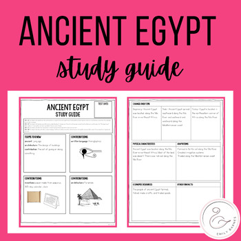 Preview of VA SOL Ancient Egypt Study Guide for Grade 3