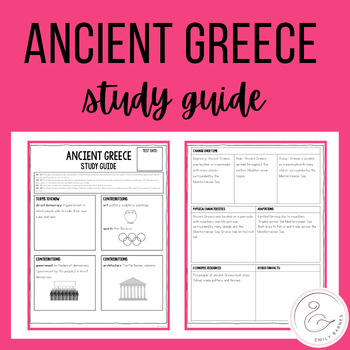Preview of VA SOL Ancient Greece Study Guide for Grade 3