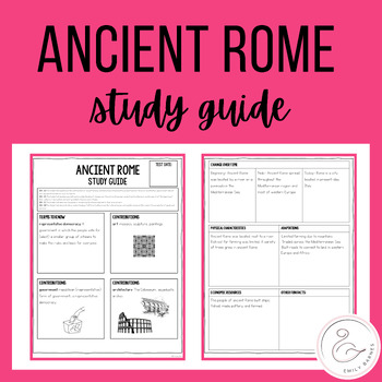 Preview of VA SOL Ancient Rome Study Guide for Grade 3