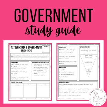 Preview of VA SOL Citizenship and Government Study Guide for Grade 3