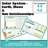 VA SOL Science 4.5 & 4.6 Solar System Earth Moon Sun TEI Practice