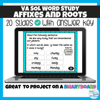 Preview of VA SOL Word Study Affixes, Roots, & Bases Test Prep