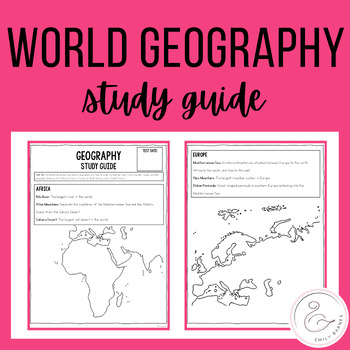 Preview of VA SOL World Geography Study Guide for Grade 3