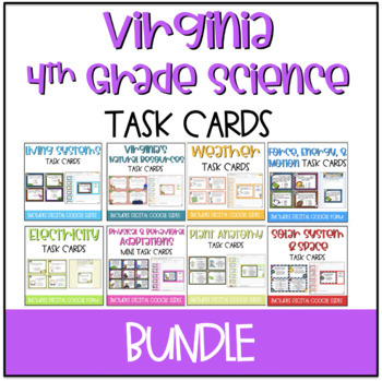 Preview of VA 4th Grade Science Task Cards: BUNDLE {DIGITAL}