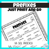 VA SOL Word Study Prefixes Worksheet