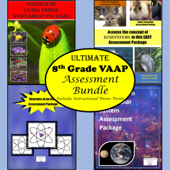 Preview of VAAP Ultimate 8th grade Science VAAP Assessment Bundle