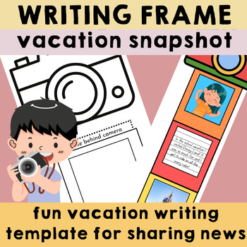 Preview of VACATION SNAPSHOT: Camera Holiday Writing Recall Template | Editable file