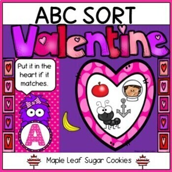 Preview of VALENTINE ALPHABET MATCH !! Sort the Letters & Sounds * Google Slides * ABC Fun!