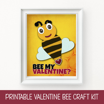 Kids Valentine Craft Printable Valentine's Day Bee Craft