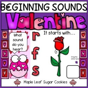 Preview of VALENTINE BEGINNING SOUNDS * ELA * Phonics * Initial Sounds * Google Slides * 