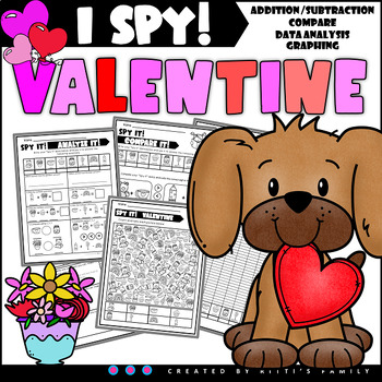 Preview of VALENTINE I SPY | Count and Color | Math Analysis and Graphing Activities | Work