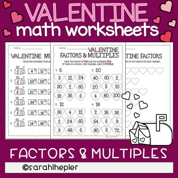 Preview of VALENTINE MATH- Factors & Multiples