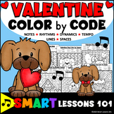VALENTINE Music COLOR by CODE WORKSHEETS Note Rhythm Dynam