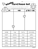 VALENTINE Plural Endings and Suffixes Sort -- +s, +es or c