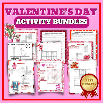 Preview of VALENTINE'S DAY ACTIVITIES BUNDLE 4TH,5TH,6TH GRADE