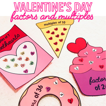 Preview of VALENTINE'S DAY ACTIVITY CRAFT CENTER - FACTORS AND MULTIPLES