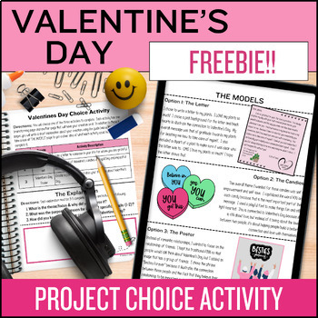 Preview of FREE VALENTINE'S DAY Activities | Middle School | Student Choice | Digital & PDF