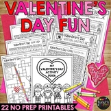Valentine's Day Activities NO PREP Fun | Math & Reading Wo