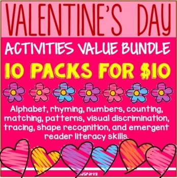 Preview of VALENTINE'S DAY Activities SUPER Value BUNDLE - 10 Packs for $10