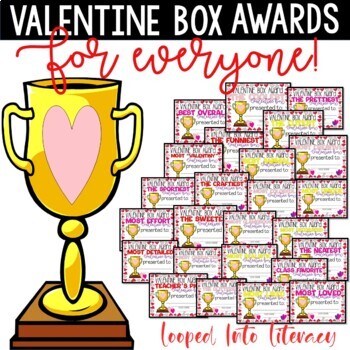 Preview of VALENTINE'S DAY BOXES AWARDS - 25 AWARDS - EDITABLE!  VALENTINE BOX
