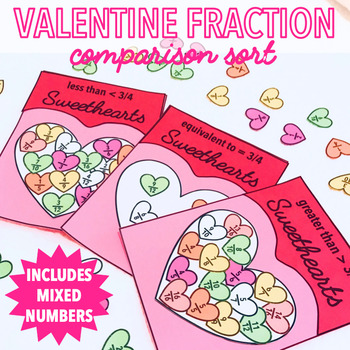 Preview of VALENTINE'S DAY CRAFT ACTIVITY CENTER - FRACTIONS PROJECT