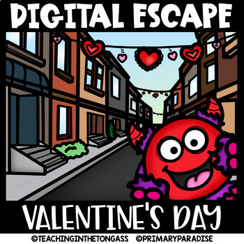 Preview of Valentine's Day Escape Room Math & ELA Digital Activities