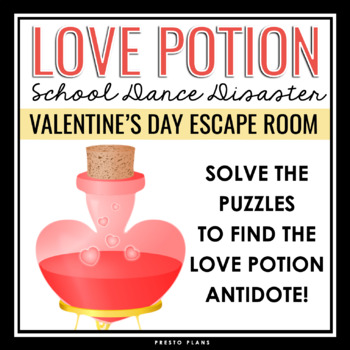 Preview of Valentine's Day Escape Room Activity - Team Builder Game Breakout - Love Potion