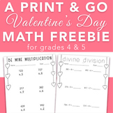 FREE Valentine's Day Division & Multiplication Math Review
