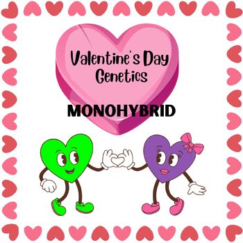 Preview of VALENTINE'S DAY GENETICS SYMBOLS PUNNETT SQUARE MONOHYBRID/COMPLETE DOMINANCE