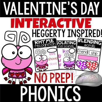 Preview of VALENTINE'S DAY INTERACTIVE PHONICS FUN INSPIRED GOOGLE SLIDES SEESAW