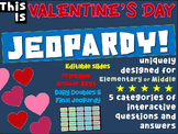 VALENTINE'S DAY JEOPARDY! Interactive, Editable Gameboard 