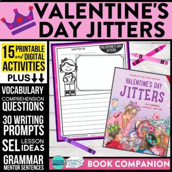 Preview of VALENTINE'S DAY JITTERS activities READING COMPREHENSION - Book Companion