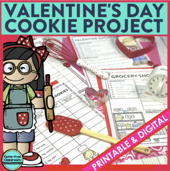 Preview of VALENTINE'S DAY MATH ACTIVITIES February Project Based Learning PBL 3rd Grade