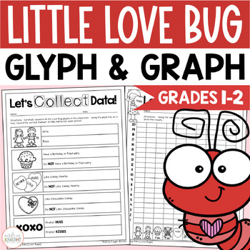 Preview of Valentine's Day Math Activity with a Glyph and Data Graph Lesson - Grades 1-2