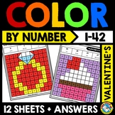 VALENTINE'S DAY MATH MYSTERY PICTURE COLOR BY NUMBER ACTIV