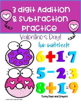Preview of VALENTINE'S DAY MATH WORKSHEETS / VALENTINE'S DAY FUN ACTIVITIES