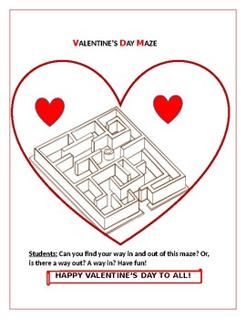 Preview of VALENTINE'S DAY MAZE ACTIVITY