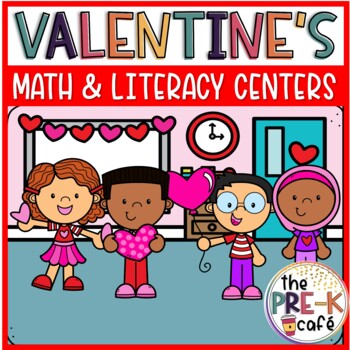 Preview of VALENTINE'S DAY Math and Literacy Center Activities | Valentines Hearts PreK K