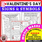 VALENTINE'S DAY Music Worksheets - 12 Music Signs and Symb