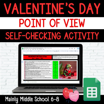 Preview of VALENTINE'S DAY POINT OF VIEW Google Sheets Digital Mystery Picture