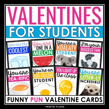 Preview of Valentine's Day Cards - Funny Pun Valentines - Gift For Students From Teacher