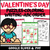 VALENTINE'S DAY: PUZZLES/ABC ORDER/WORD SEARCH/ WRITING/DIGITAL
