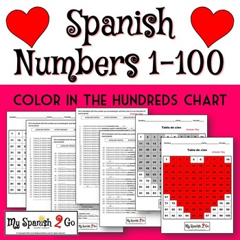 Spanish Number Chart 1 100